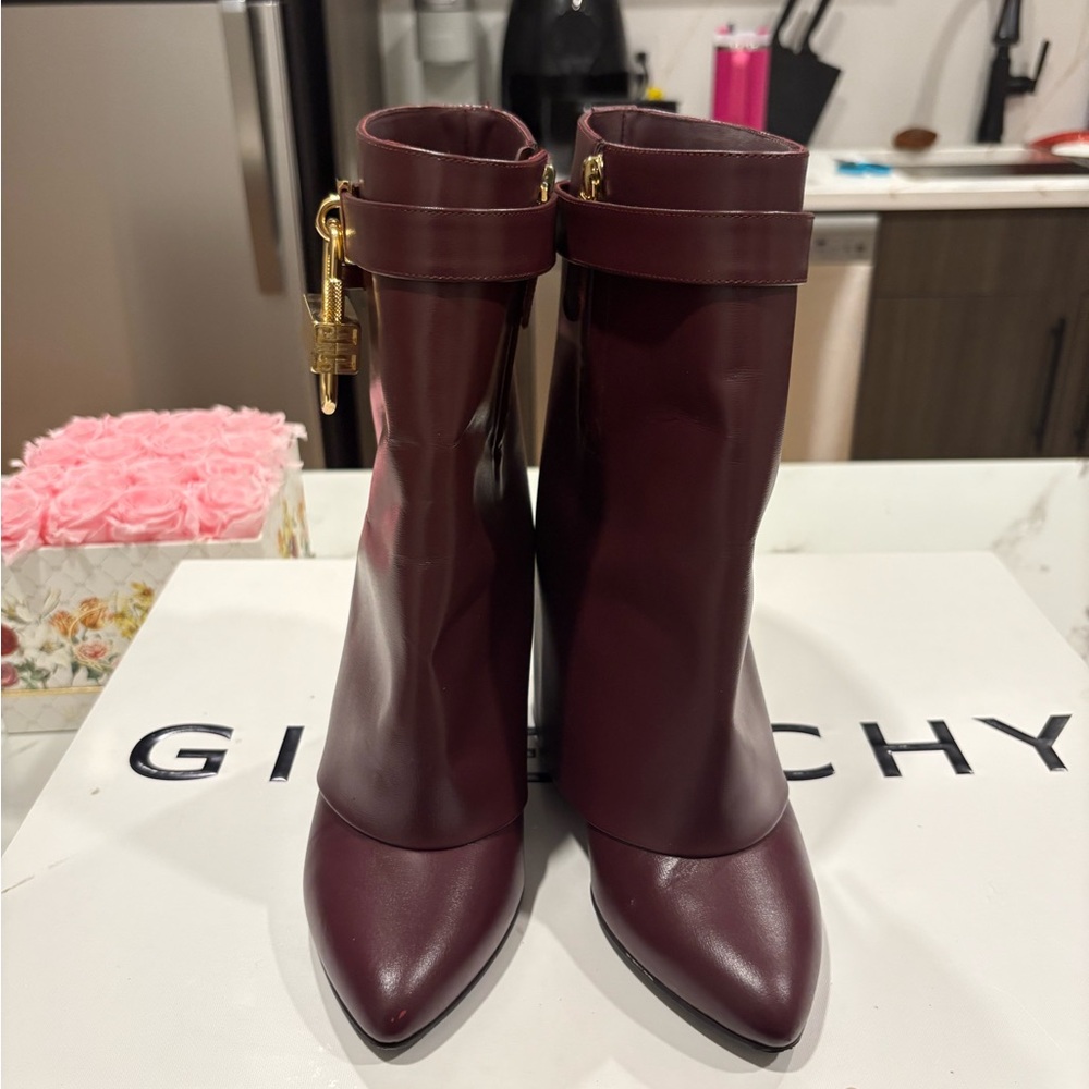 Givenchy Women's Deep Burgundy Heeled Boots